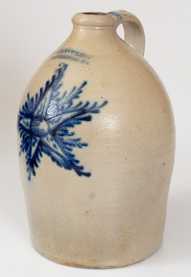 Outstanding COWDEN & WILCOX / HARRISBURG, PA 3 Gal. Stoneware Jug w/ Elaborate Star Design