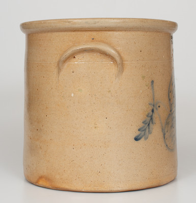 Exceptional EVAN R. JONES / PITTSTON, PA Stoneware Crock w/ Elaborate Dove Decoration