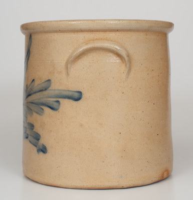 Exceptional EVAN R. JONES / PITTSTON, PA Stoneware Crock w/ Elaborate Dove Decoration