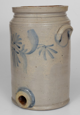 3 Gal. Stoneware Water Cooler w/ Floral Decoration, probably Henry Remmey, Jr., Philadelphia, PA