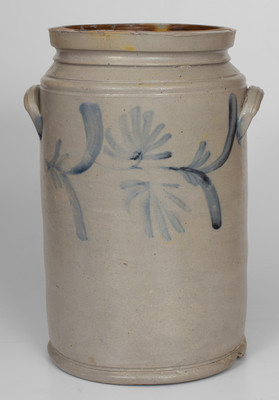 3 Gal. Stoneware Water Cooler w/ Floral Decoration, probably Henry Remmey, Jr., Philadelphia, PA