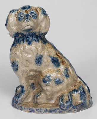 Very Fine Large-Sized Stoneware Spaniel Figure, possibly Cowden & Wilcox, Harrisburg, PA