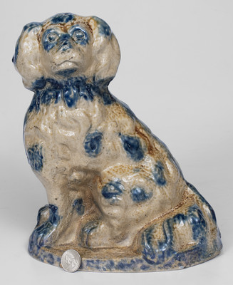 Very Fine Large-Sized Stoneware Spaniel Figure, possibly Cowden & Wilcox, Harrisburg, PA