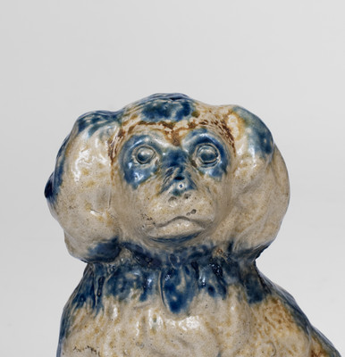 Very Fine Large-Sized Stoneware Spaniel Figure, possibly Cowden & Wilcox, Harrisburg, PA