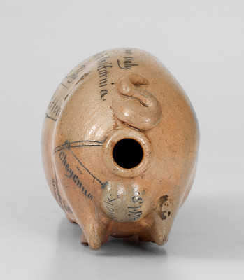 Rare Anna Pottery Stoneware Pig Flask w/ 