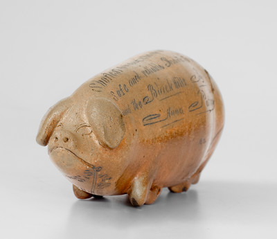 Rare Anna Pottery Stoneware Pig Flask w/