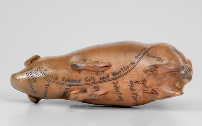 Rare Anna Pottery Stoneware Pig Flask w/