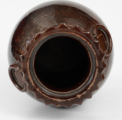 Extremely Rare and Important Elaborate Redware Lidded Jar Inscribed 