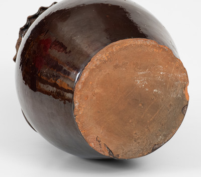 Extremely Rare and Important Elaborate Redware Lidded Jar Inscribed 