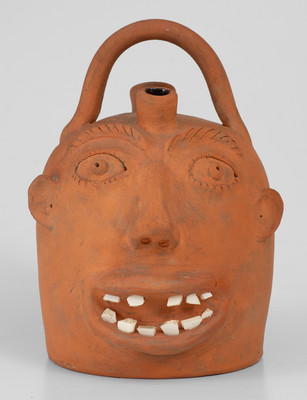 Rare BROWN POTTERY (Arden, North Carolina) Face Jug, mid 20th century