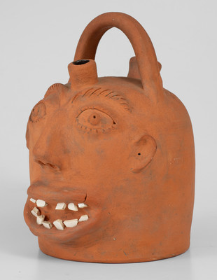 Rare BROWN POTTERY (Arden, North Carolina) Face Jug, mid 20th century