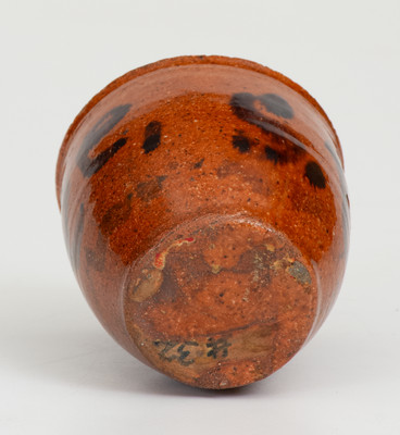 Rare Miniature Pennsylvania Redware Jar Inscribed