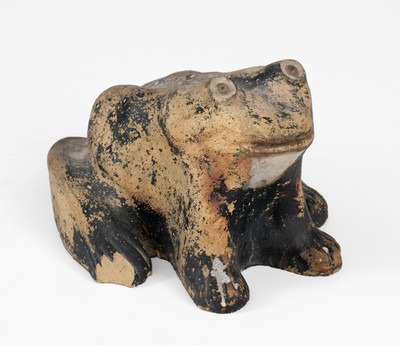 Large-Sized Stoneware Figure of a Frog, Ohio origin, late 19th of early 20th century