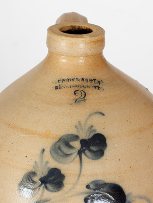 JULIUS NORTON / BENNINGTON, VT Stoneware Jug with Floral Decoration, 1841-1844