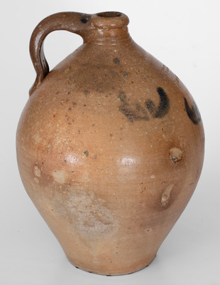 C. CROLIUS / NEW-YORK Stoneware Jug with Cobalt Decoration, c1820