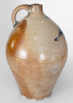 4 Gal. Connecticut Stoneware Jug w/ Incised Bird Decoration, circa 1815