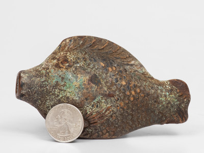 Moravian Redware Fish Flask (Salem, North Carolina), probably Excavated