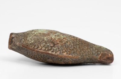 Moravian Redware Fish Flask (Salem, North Carolina), probably Excavated