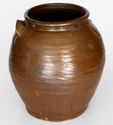 Rare "Lm / July 21, 1853" Four-Gallon Stoneware Jar by David Drake, Lewis Miles' Stony Bluff Manufactory, Edgefield District, SC