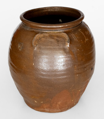 Rare "Lm / July 21, 1853" Four-Gallon Stoneware Jar by David Drake, Lewis Miles' Stony Bluff Manufactory, Edgefield District, SC