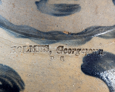 Very Important Newly Discovered HOLMES, Georgetown, D.C. Stoneware Pitcher, circa 1820