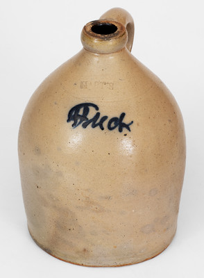 Extremely Rare HART S (Fulton, New York) Stoneware Jug w/ Cobalt Slip Profanity