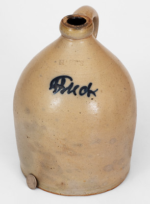 Extremely Rare HART S (Fulton, New York) Stoneware Jug w/ Cobalt Slip Profanity