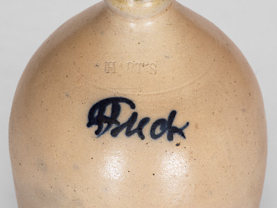 Extremely Rare HART S (Fulton, New York) Stoneware Jug w/ Cobalt Slip Profanity