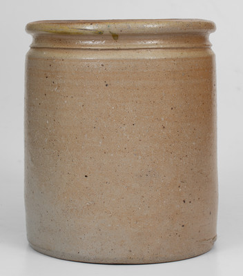 Very Rare Midwestern Stoneware Jar with Brown Slip Horse Decoration
