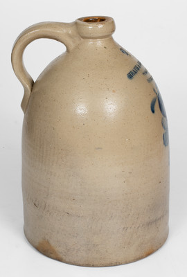 Unusual 2 Gal. Stoneware Jug with POUGHKEEPSIE, NY Advertising