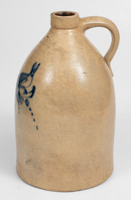 2 Gal. BRADY & RYAN / ELLENVILLE, NY Stoneware Jug w/ Bird Decoration