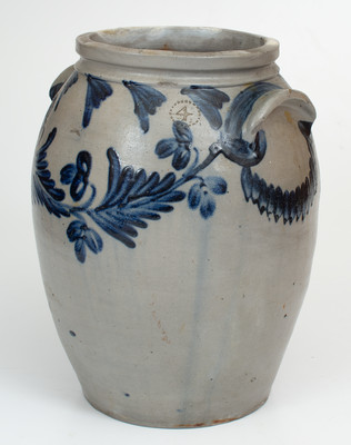 Four-Gallon Baltimore, Maryland Stoneware Jar, circa 1840