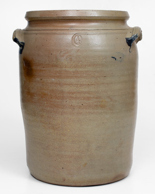 Fine Four-Gallon Morgantown Stoneware Jar w/ Elaborate Foliate Decoration, David Greenland Thompson