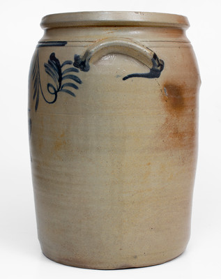 Fine Four-Gallon Morgantown Stoneware Jar w/ Elaborate Foliate Decoration, David Greenland Thompson