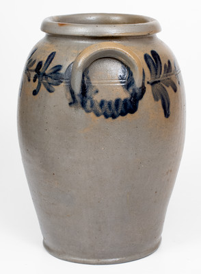 Ovoid Philadelphia Stoneware Jar w/ Floral Decoration attrib. Henry H. Remmey, c1835