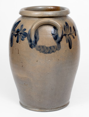 Ovoid Philadelphia Stoneware Jar w/ Floral Decoration attrib. Henry H. Remmey, c1835