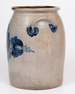 2 Gal. COWDEN & WILCOX / HARRISBURG, PA Stoneware Jar w/ Floral Decoration