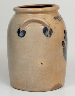 1 Gal. COWDEN & WILCOX / HARRISBURG, PA Stoneware Jar w/ Floral Decoration