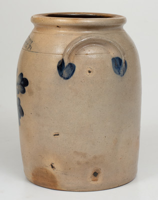 1 Gal. COWDEN & WILCOX / HARRISBURG, PA Stoneware Jar w/ Floral Decoration