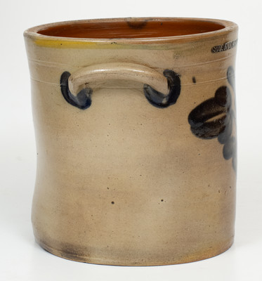 STANDISH & WRIGHT, Taunton, MA Stoneware Crock w/ Floral Decoration