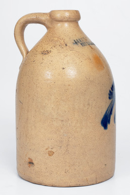 J. A. & C. W. UNDERWOOD / FORT EDWARD, NY Stoneware Bird Jug, 1865-1867