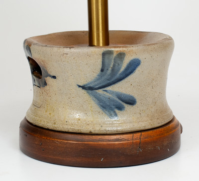 R.C.R. (Richard Remmey, Philadelphia, PA) Stoneware Spittoon Converted to a Lamp