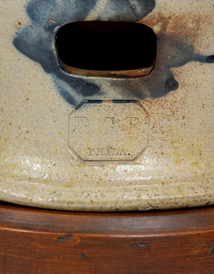 R.C.R. (Richard Remmey, Philadelphia, PA) Stoneware Spittoon Converted to a Lamp