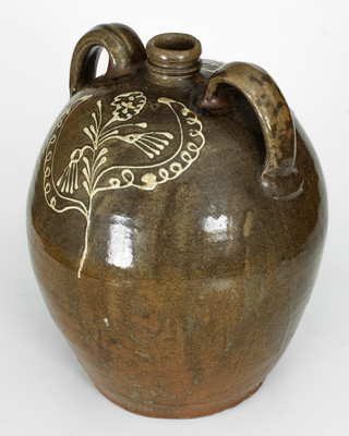 Exceptional C. Rhodes / Maker (Collin Rhodes, Edgefield District, SC) Four-Gallon Double-Handled Stoneware Jug