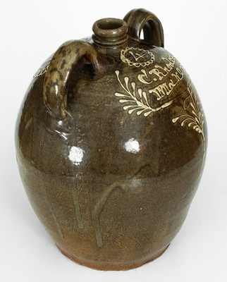 Exceptional C. Rhodes / Maker (Collin Rhodes, Edgefield District, SC) Four-Gallon Double-Handled Stoneware Jug