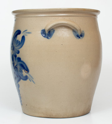 5 Gal. COWDEN & WILCOX / HARRISBURG, PA Stoneware Jar w/ Elaborate Floral Decoration