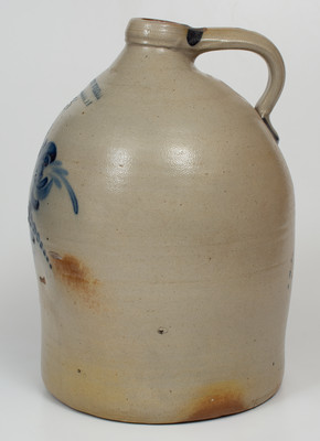 3 Gal. COWDEN & WILCOX / HARRISBURG, PA Stoneware Jug w/ Floral Decoration