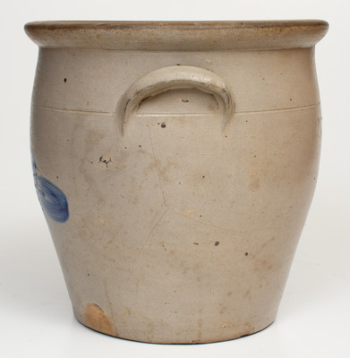 Fine 4 Gal. EVAN R. JONES / PITTSTON, PA Stoneware Jar with Bold Leaf Decoration