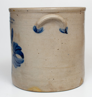 5 Gal. A. L. HYSSONG / BLOOMSBURG, PA Stoneware Crock w/ Bold Floral Decoration