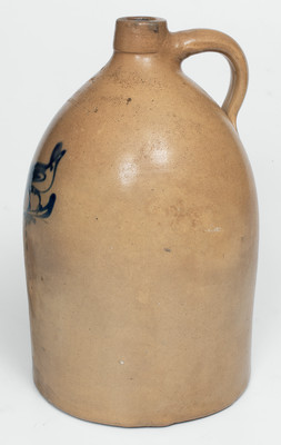 2 Gal. BRADY & RYAN / ELLENVILLE, NY Stoneware Jug w/ Bird Decoration